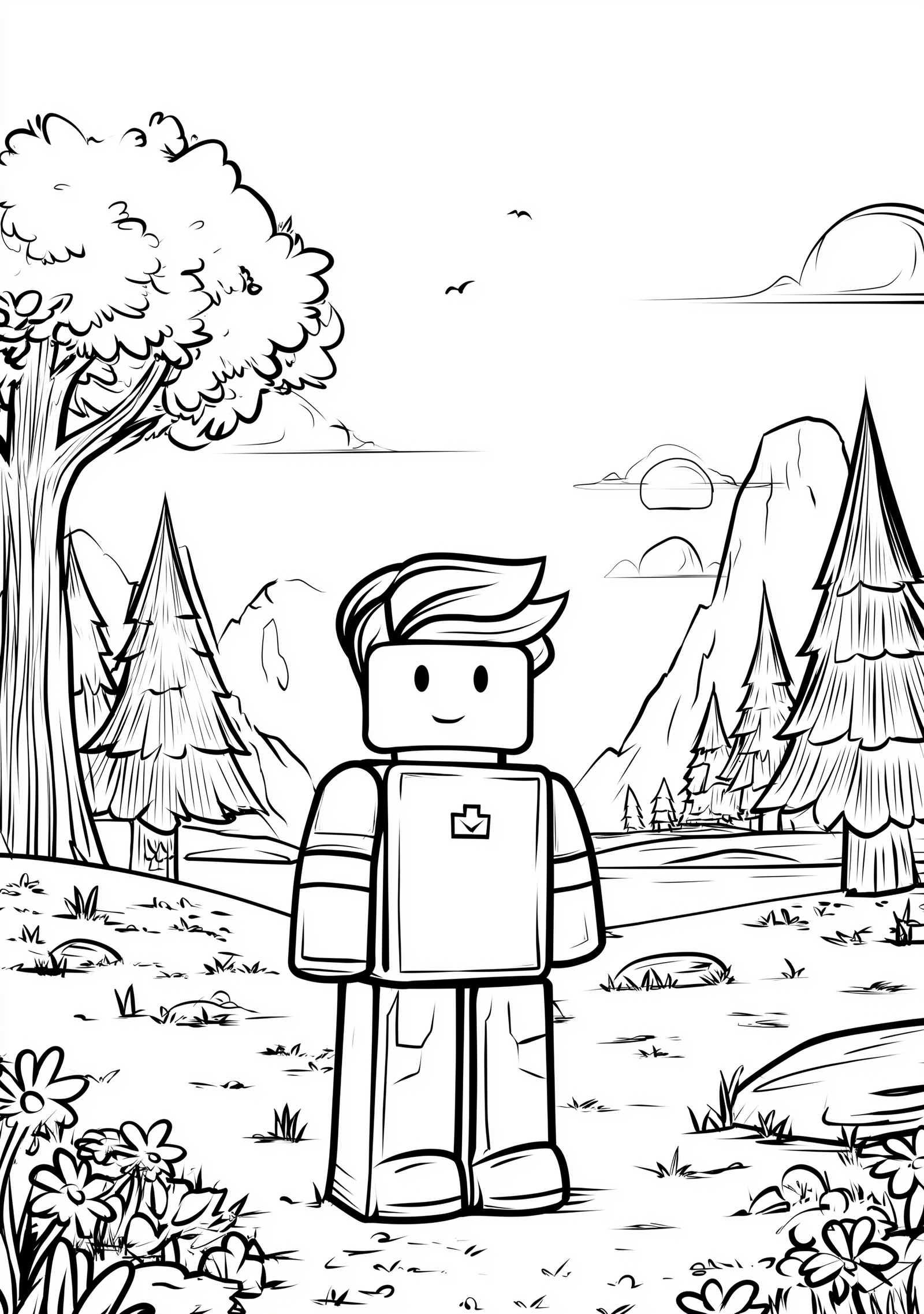 Coloriage personnage Roblox nature